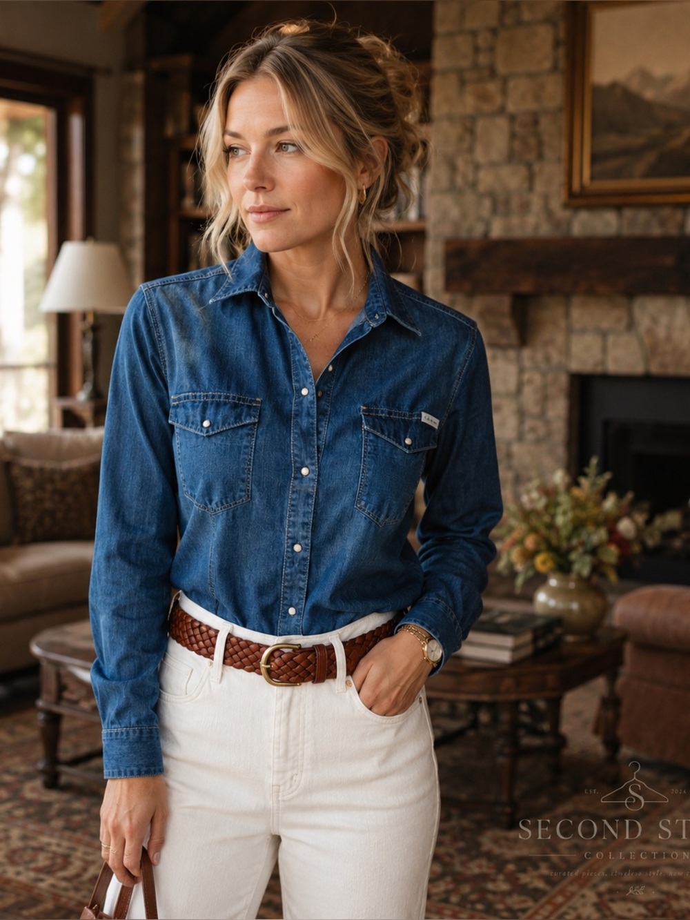 Calvin Klein Jeans Pearl Snap Western Shirt - Women’s Small